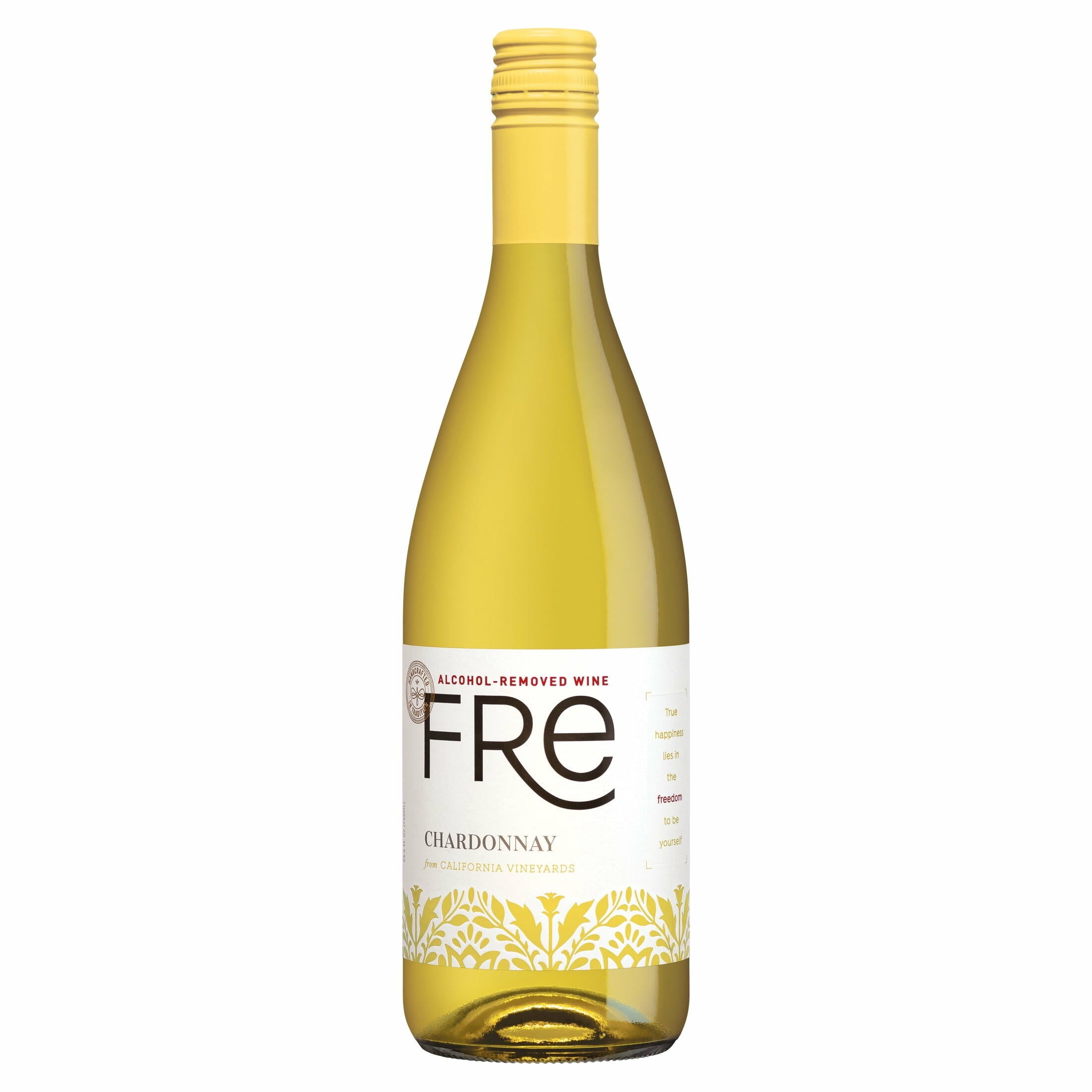FRE Alcohol-Removed Chardonnay, California White Wine With Citrus Notes, 750 ml Bottle