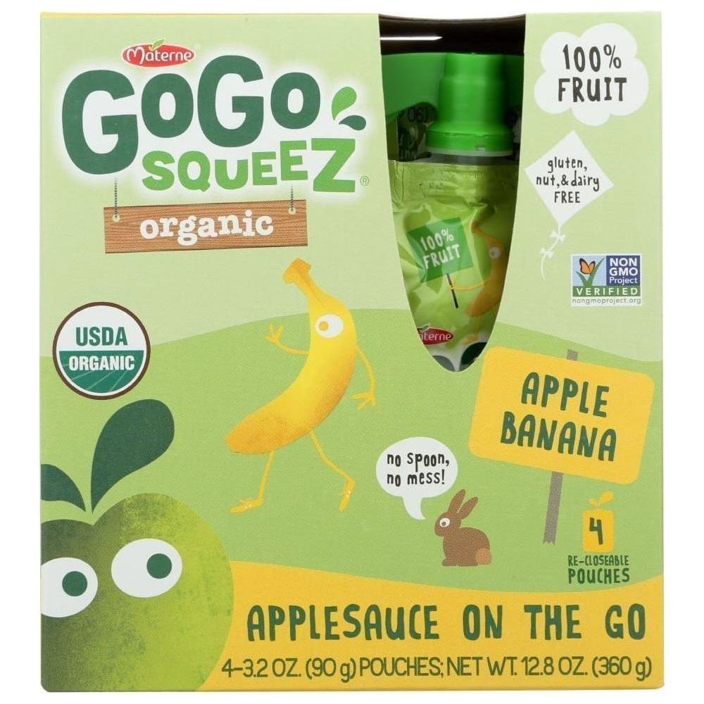 Gogo Squeeze Fruit Snack Pouches - Apple Banana Flavor, Pack of 4 (3.2 oz each) - Gogo