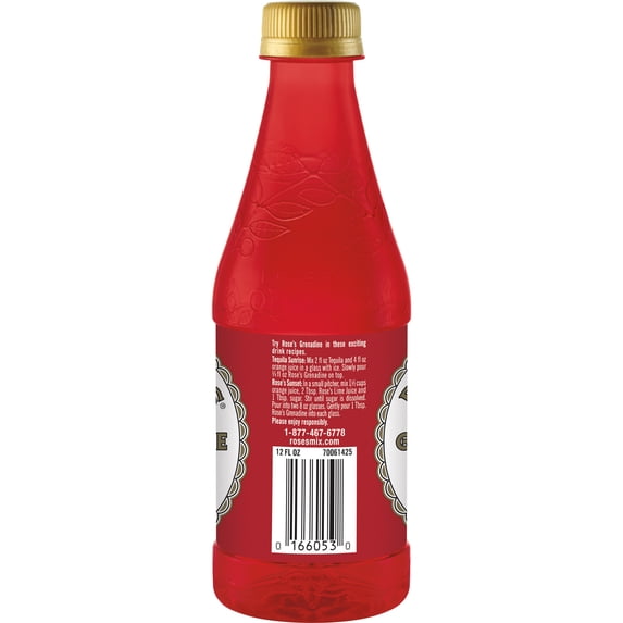 Rose's Sweetened Grenadine Syrup For Cocktails And Beverages Premium Pomegranate Flavor, 12 Fl Oz, 6 Pack