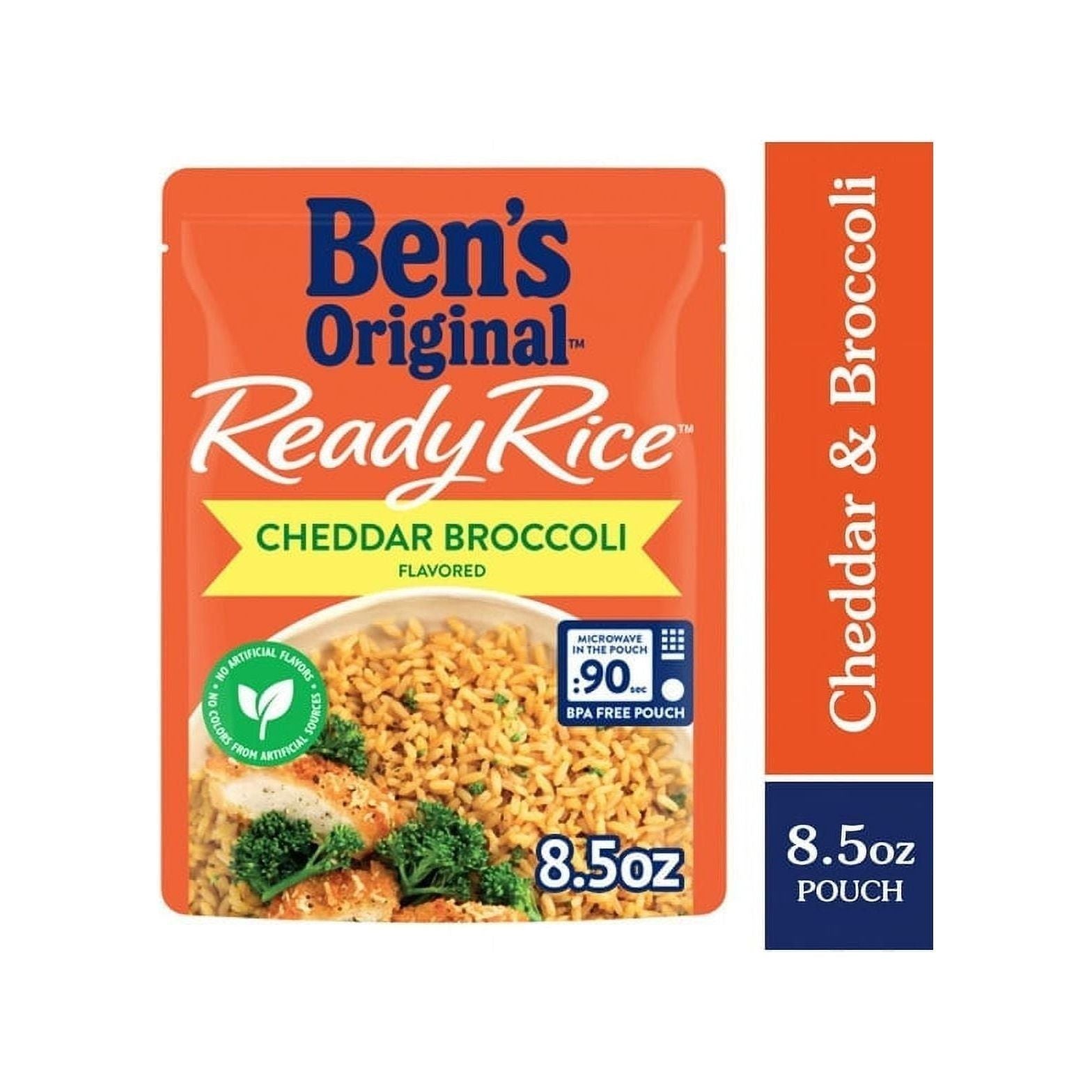 Ben's Original Cheddar Broccoli Ready Rice - Quick and Tasty Dinner Side - 8.5 Ounce Pouch (2-Pack) - Ben's