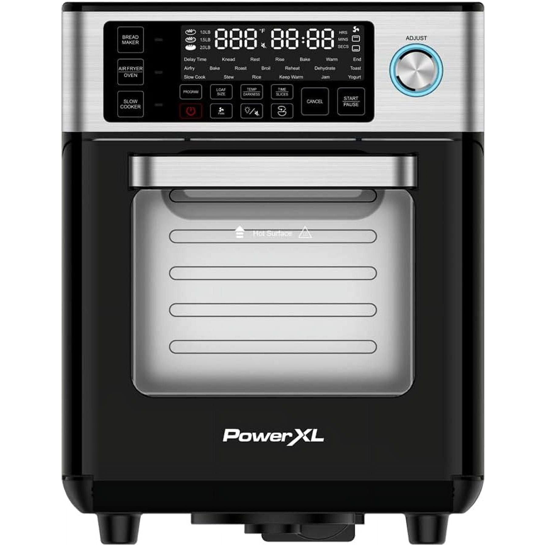 PowerXL 4-in-1 Versa Chef Air Fryer, Oven, Bread Maker, Slow Cooker, with 25 Cooking Presets, Black - PowerXL
