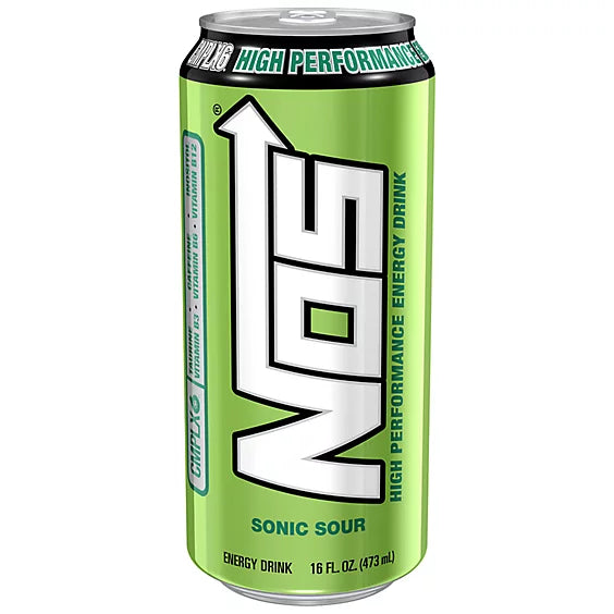 Nos Sonic Sour High Energy Drink, 16 Oz Cans (12-Pack) - NOS Energy Drinks