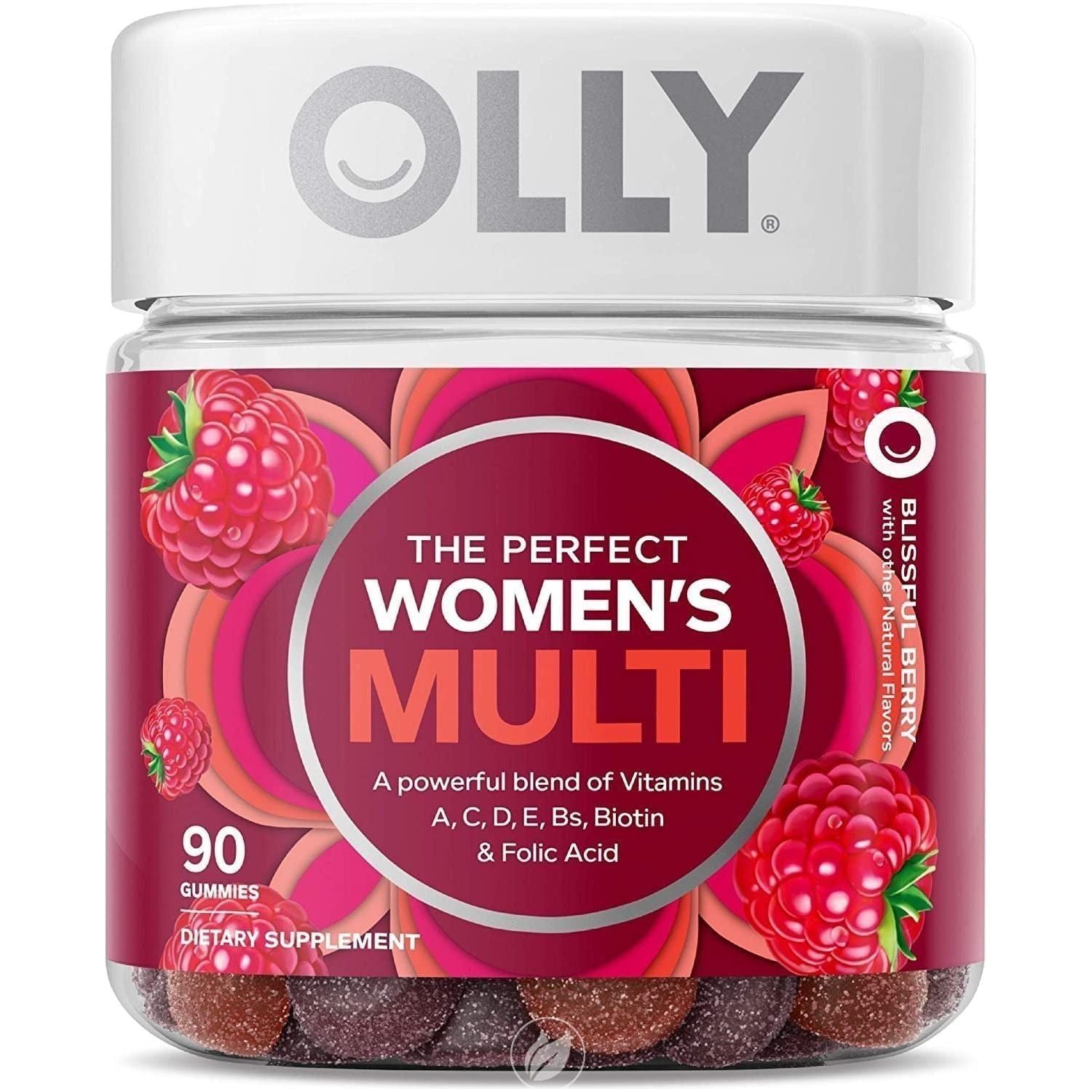 Olly Perfect Women's Multi Gummies, Blissful Berry, 90 Ct, Pack of 2 - Olly