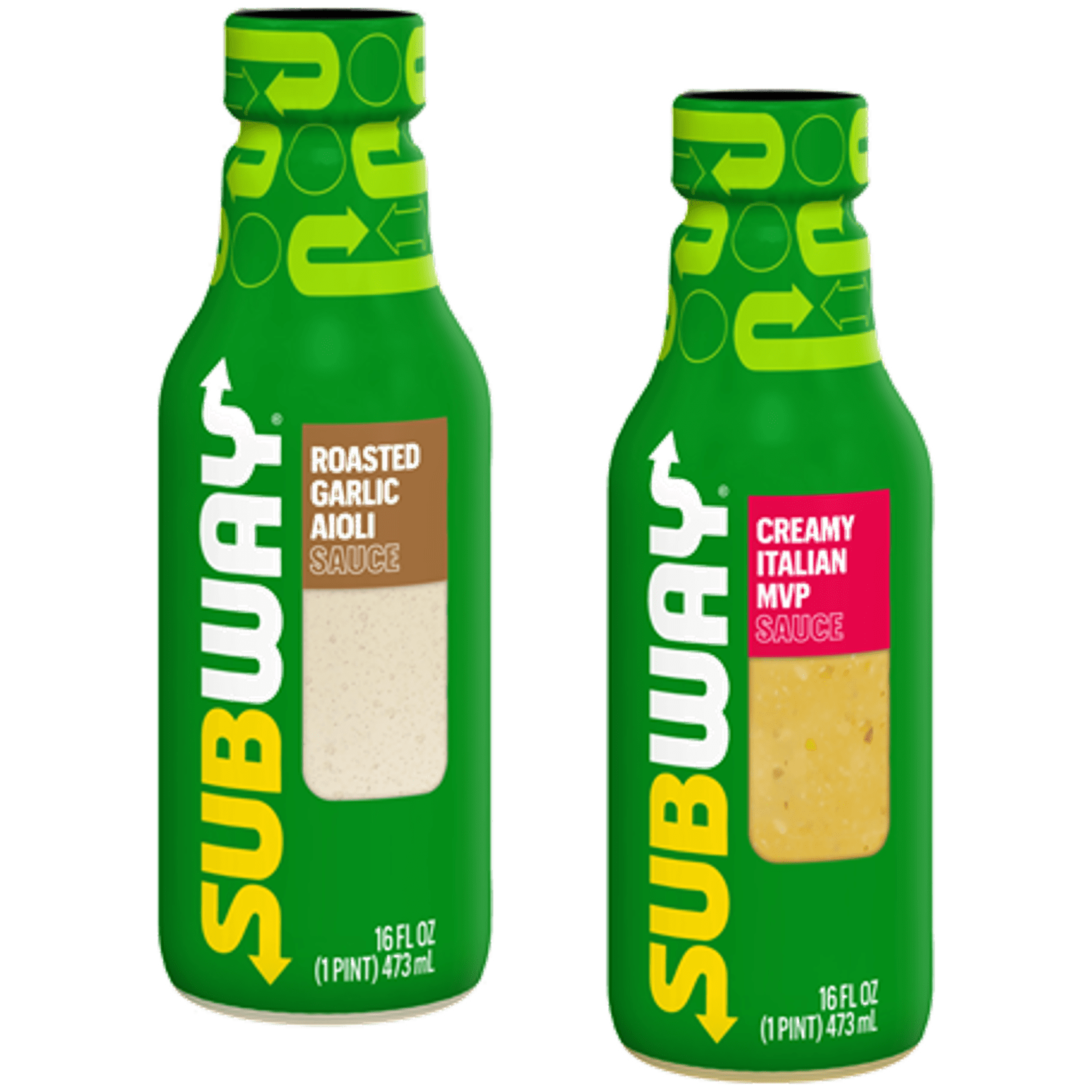 Subway Gourmet Roasted Garlic Aioli & Creamy Italian MVP Sauce Variety Pack, 16 fl. oz. Bottles - Subway