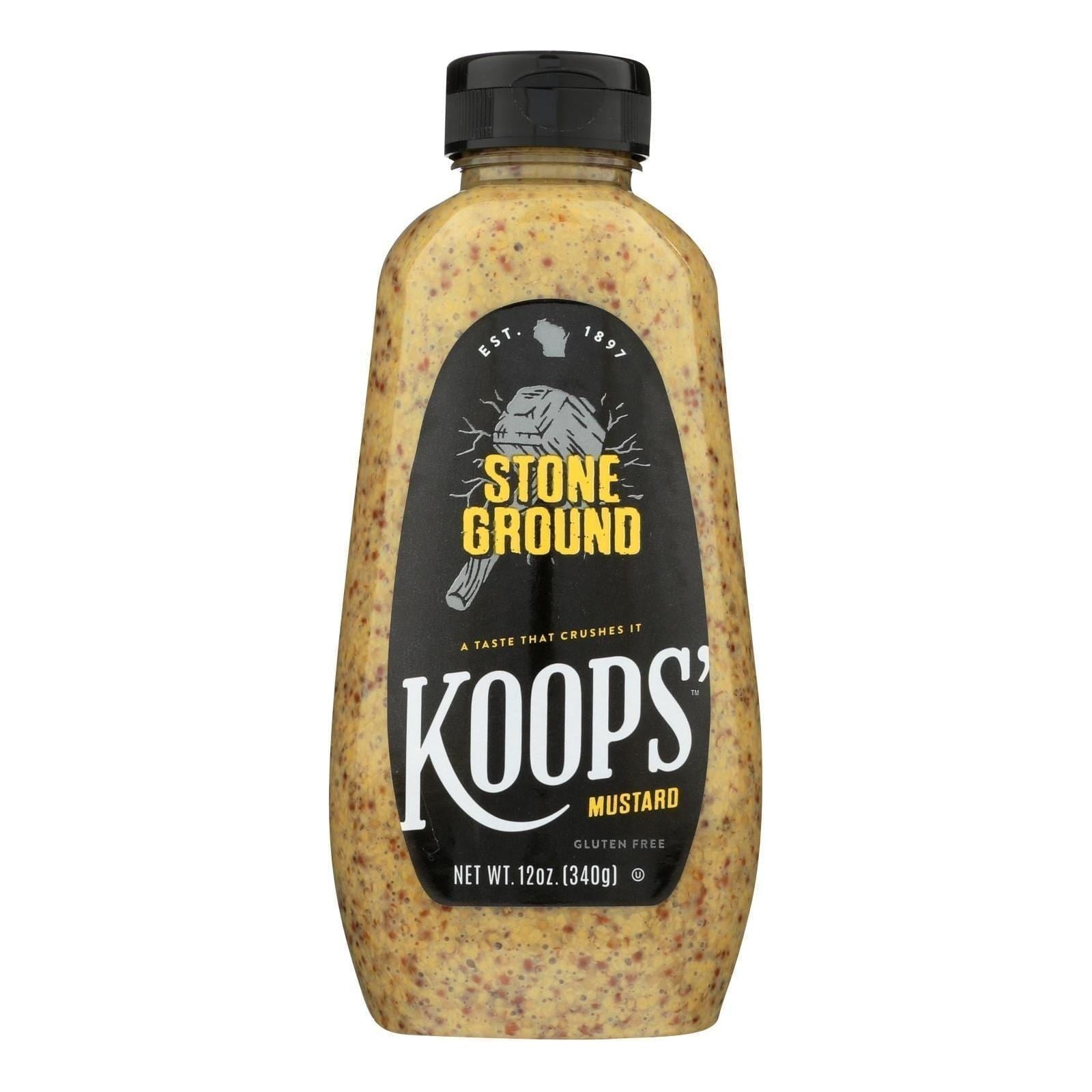Koops' Organic Stone Ground Mustard - 12 Oz (Pack of 12) - Koops