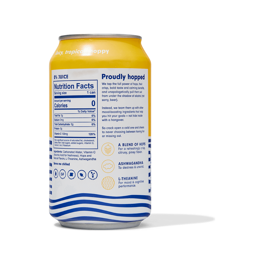 HOP WTR - Sparkling Mango Hop Water - 12 Cans of 12 oz Refreshment - HOP WTR