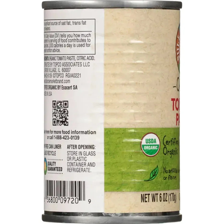 Organic Tomato Paste by Full Circle Market, 6 oz Cans, Pack of 8 - Full Circle Organic