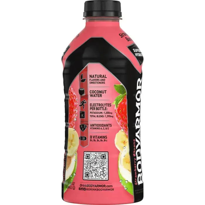 BODYARMOR SuperDrink Strawberry Banana Electrolyte Beverage, 28 fl oz Bottle - BODYARMOR