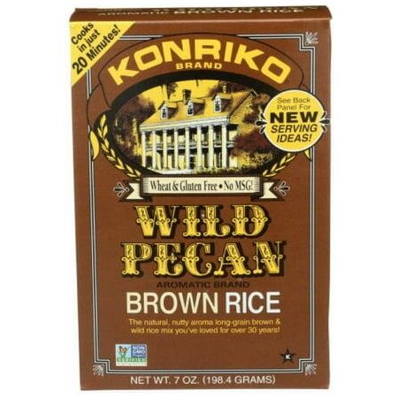 KONRIKO Rice Wild Pecan 7 oz - Pack of 6 Rice - KONRIKO