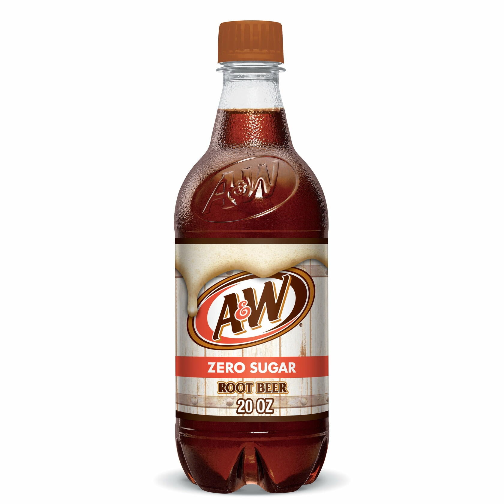 A&W Root Beer Zero Sugar Soda 20oz Bottles, Quantity 12 - A&W Zero Sugar