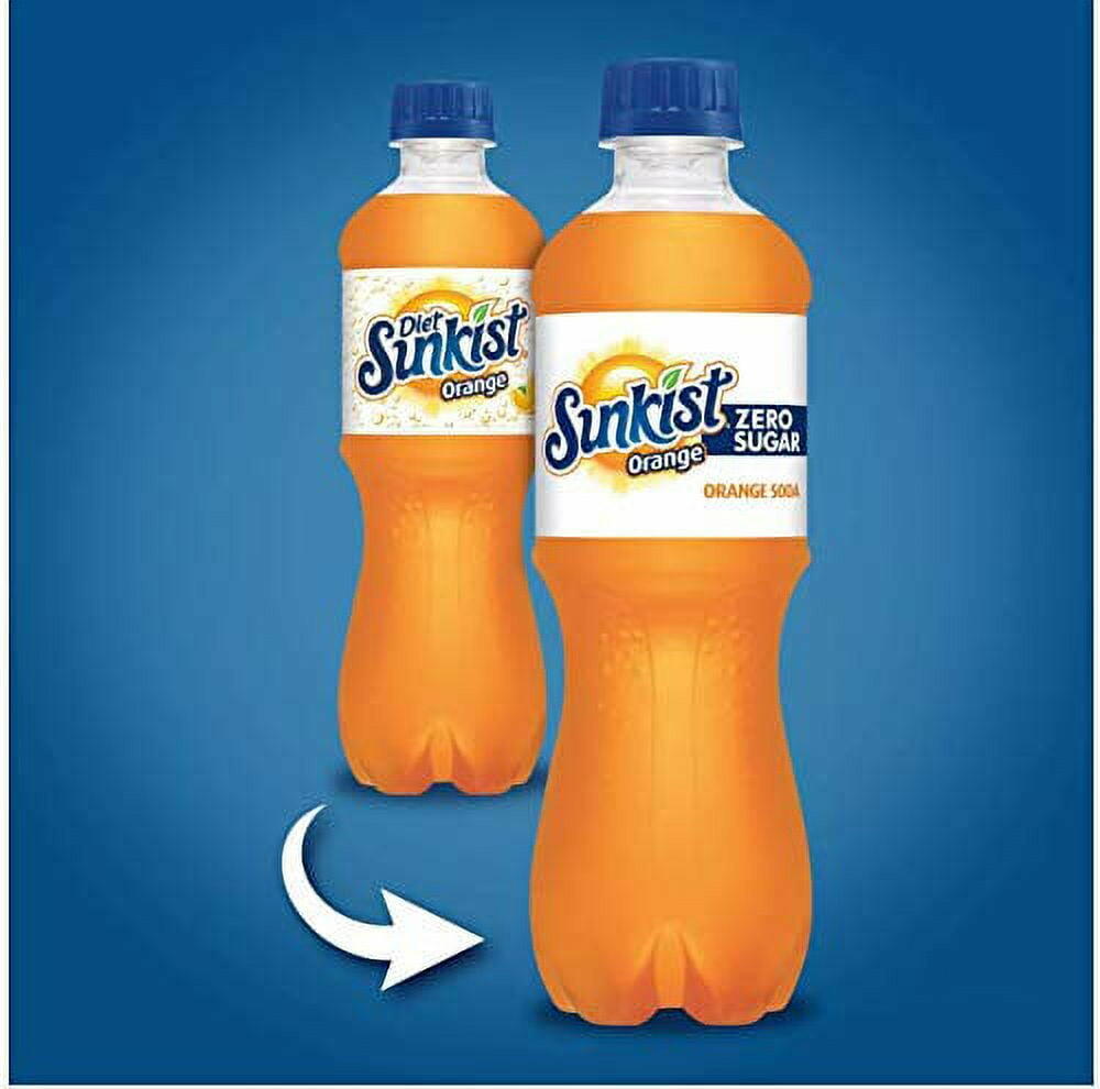 Sunkist Orange Zero Sugar Soda Orange 20oz, 12 Pack - Sunkist