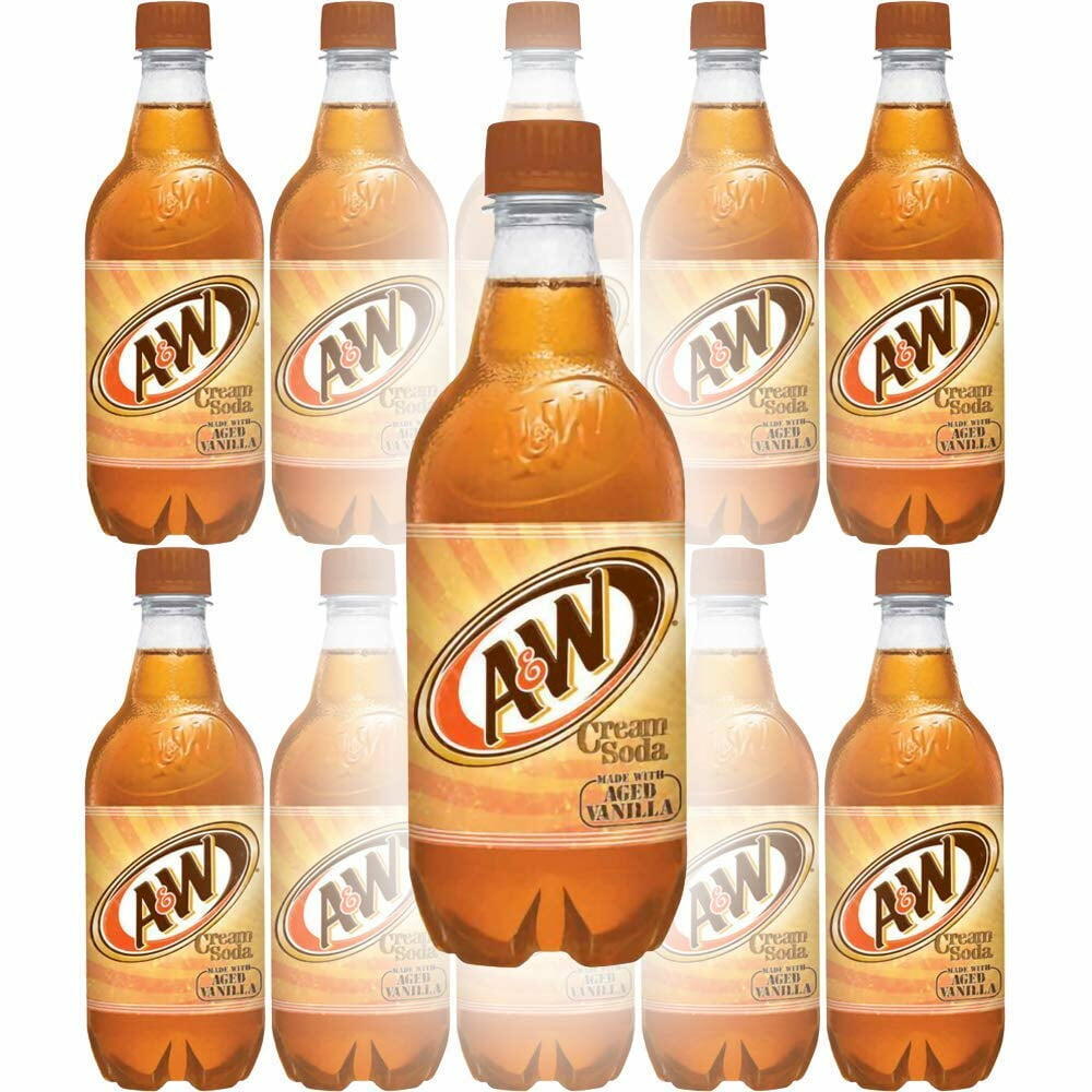 A&W Cream Soda, Made With Aged Vanilla, 20 Fl Oz Bottles, (Pack of 12, Total of 240 Fl Oz) - Variety Pack