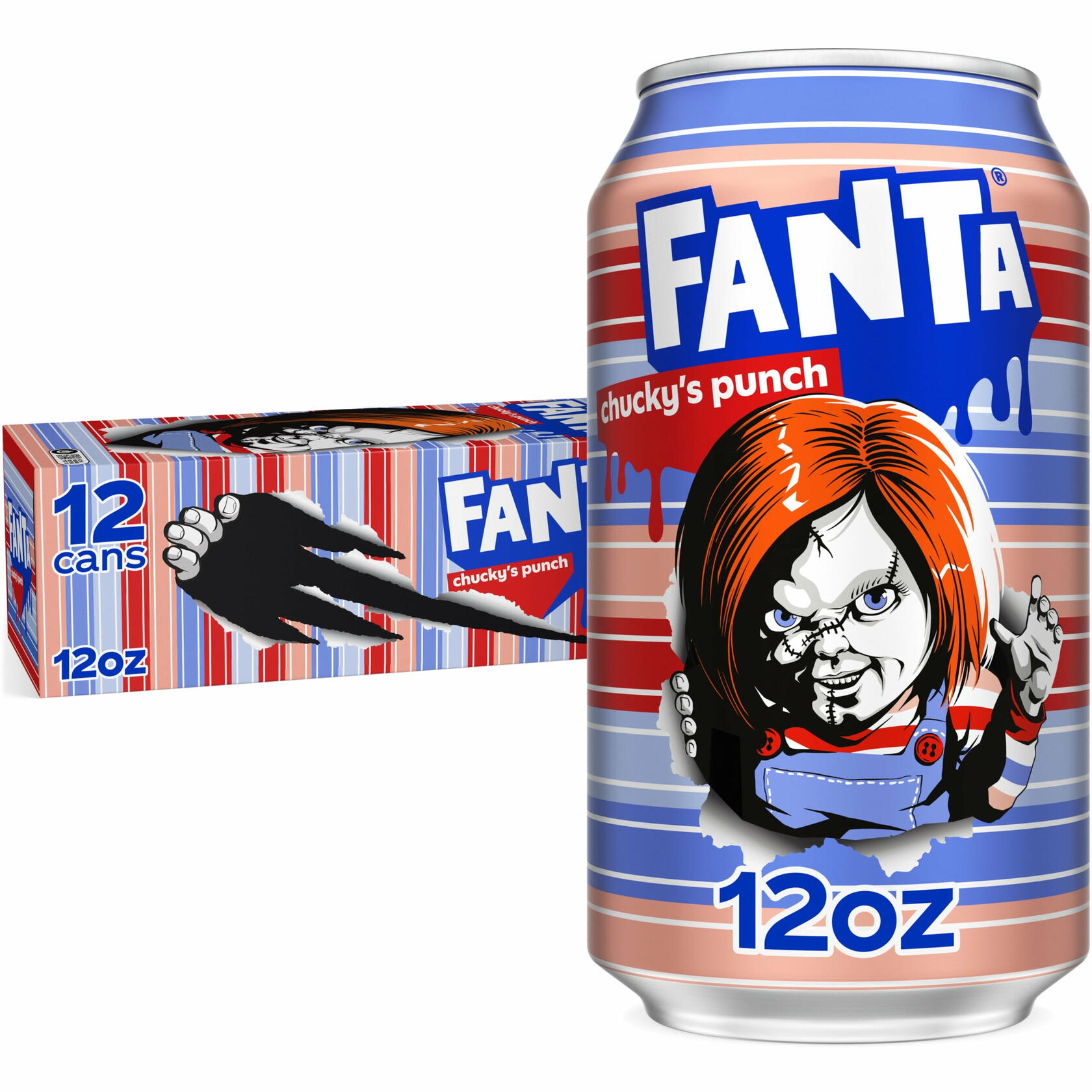 Fanta Fruit Punch Chucky's Punch Halloween Edition, 12 fl. oz. cans, 12 pack - Fanta