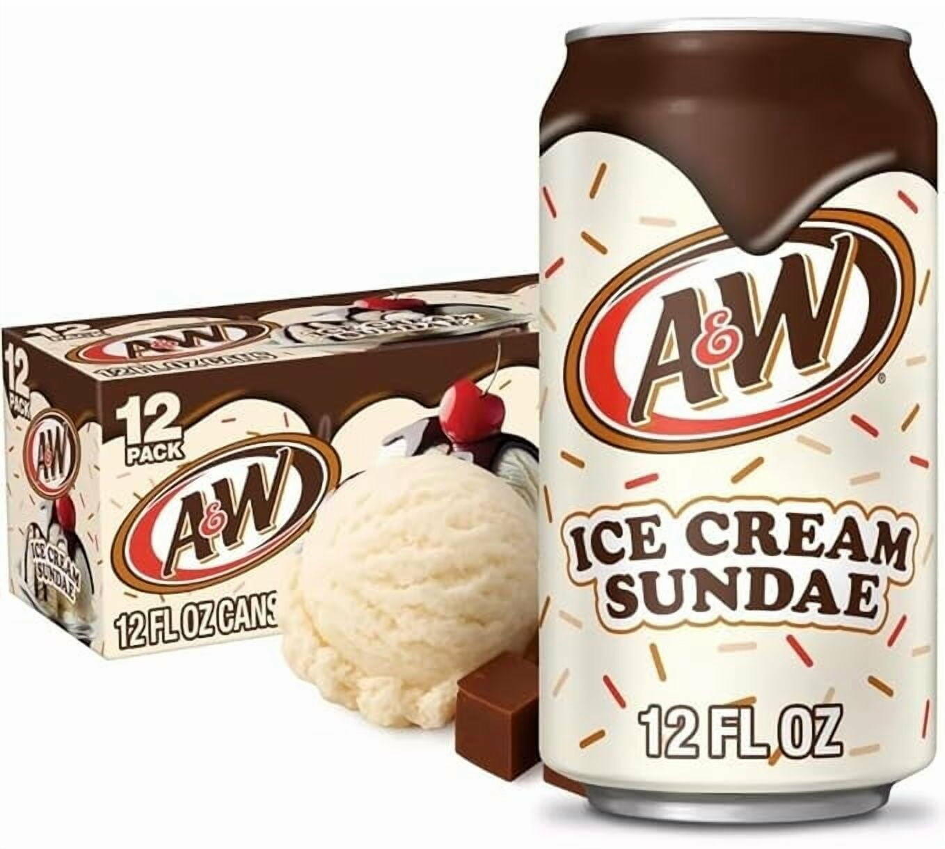 A&W Ice Cream Sundae Soda Ice Cream Sundae 12oz, 12 Pack - A&W