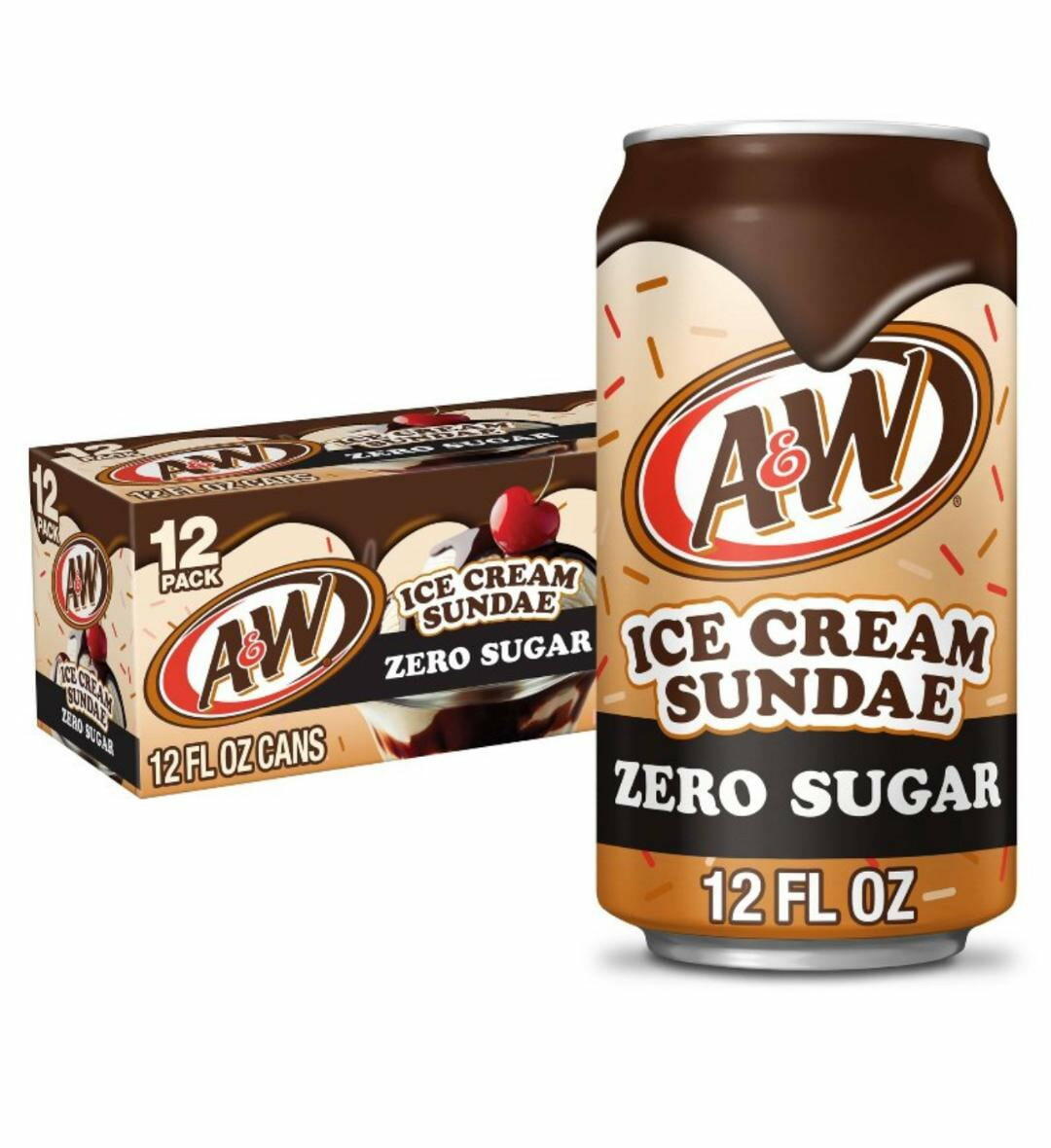A&W Ice Cream Sundae Zero Sugar Soda - 12pk/12 fl oz Cans - A&W