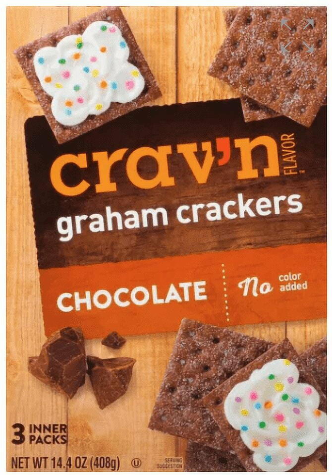 Crav'n Flavor Graham Crackers Chocolate 14.4 oz, 2 Pack
