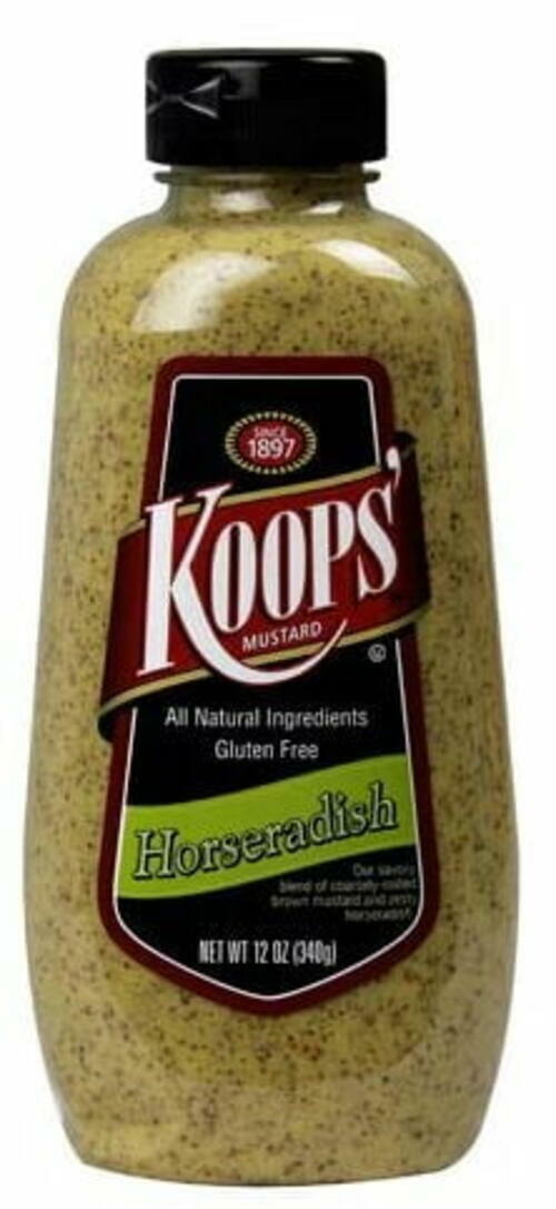 Koops Horseradish Mustard Gluten Free - 12 oz, Pack of 2 - Koops