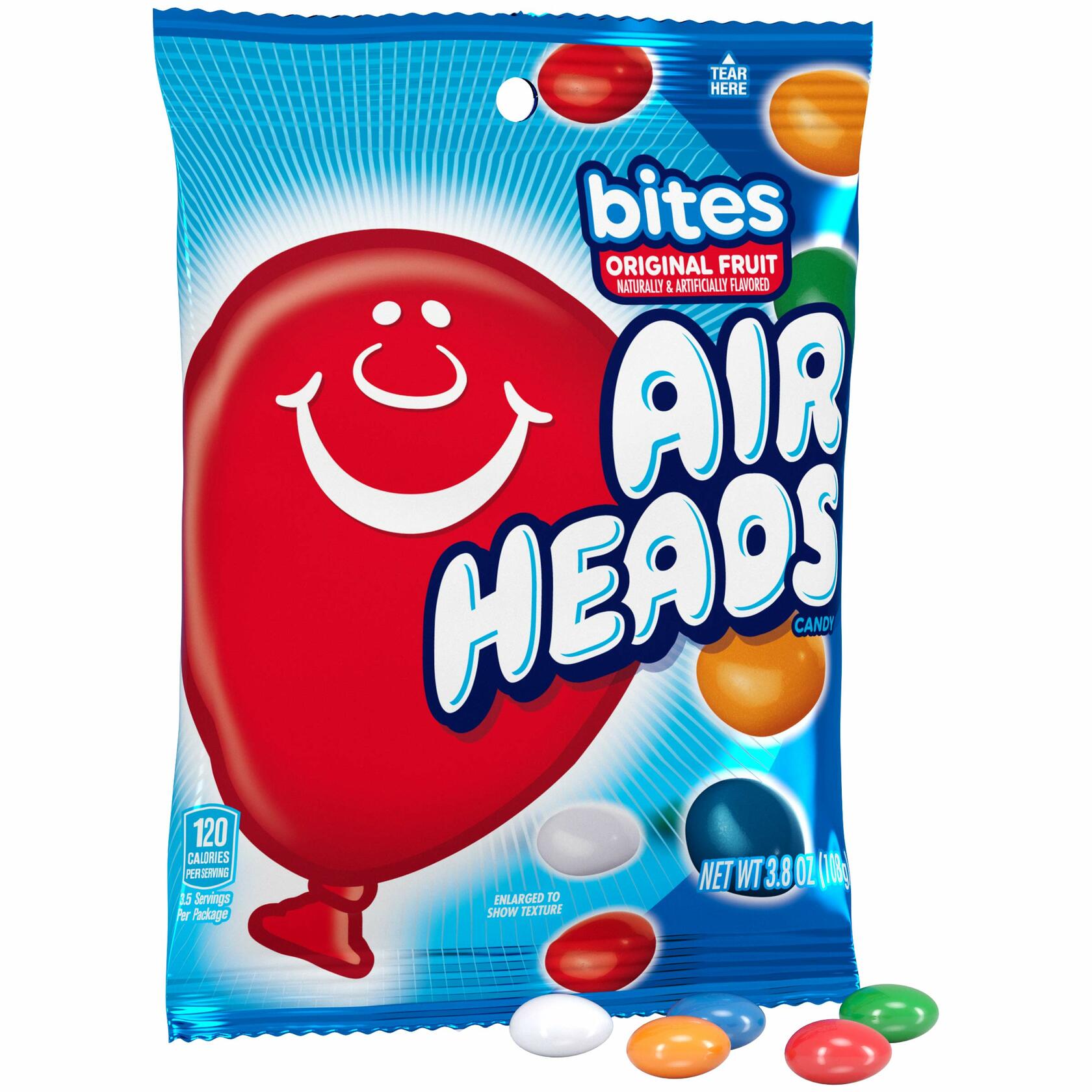 Airheads Bites Assorted Fruit Flavor 3.8oz, 12 Pack - Airheads