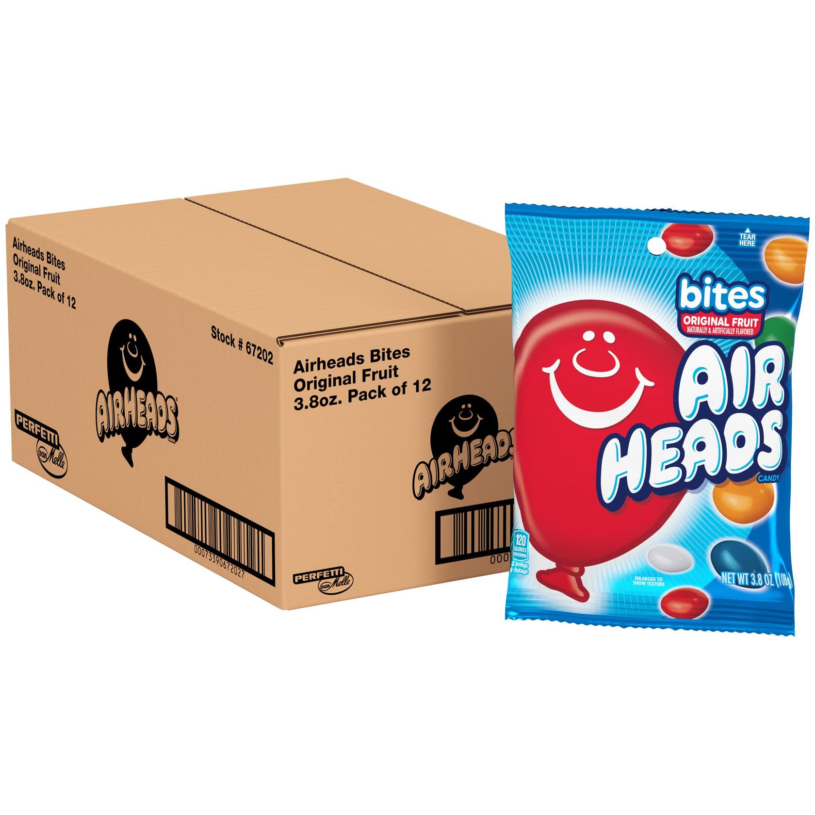 Airheads Bites Assorted Fruit Flavor 3.8oz, 12 Pack - Airheads
