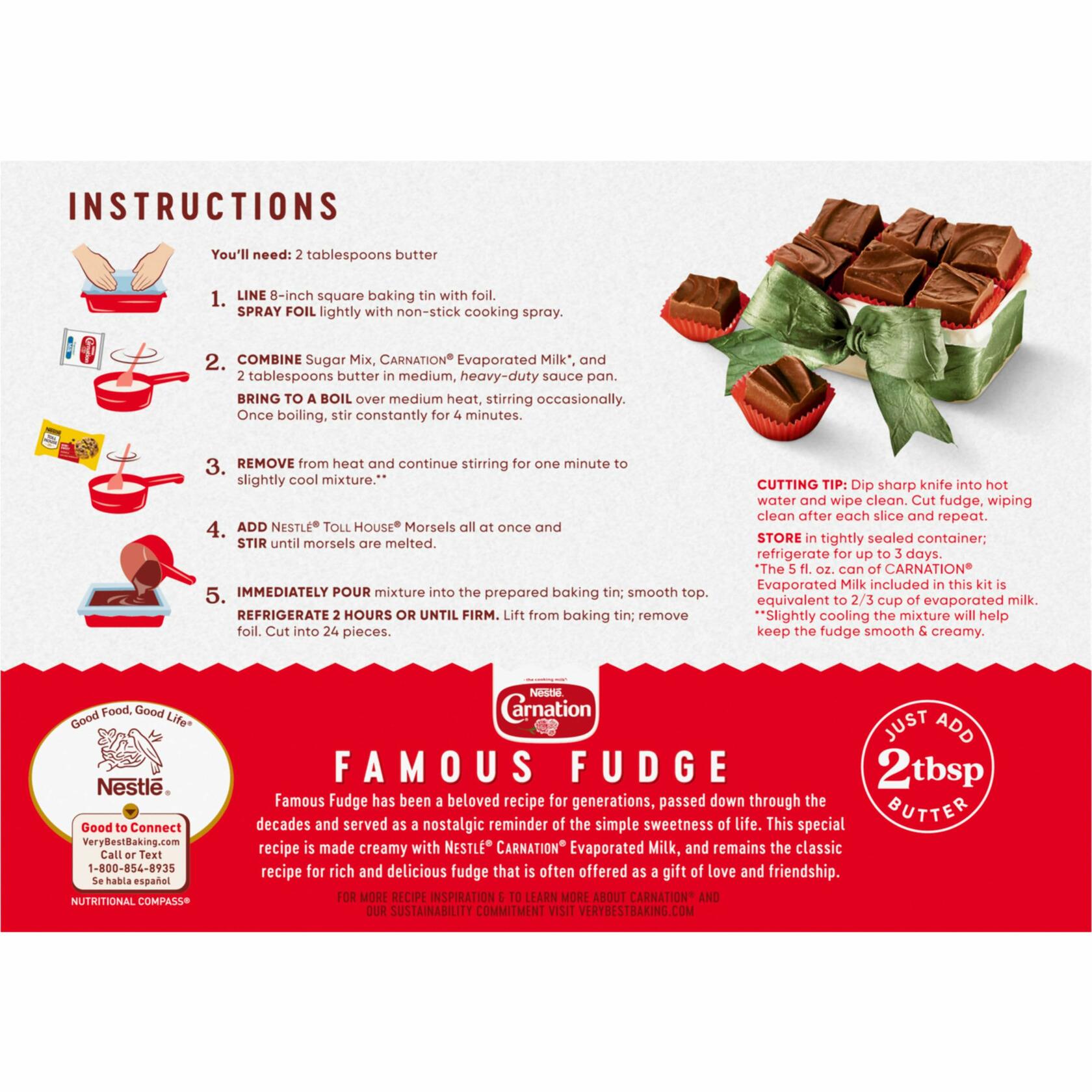Nestle Carnation Classic Fudge Kit, Chocolate, 27.75oz - Carnation