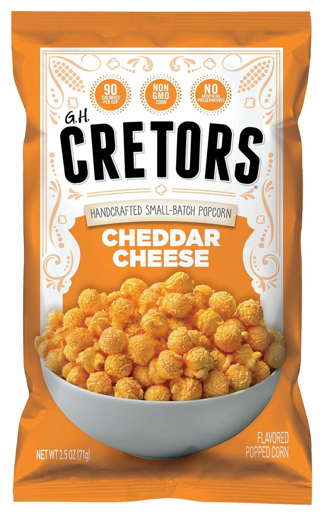 G.H. Cretors Cheddar Popcorn 6 Pack, 2.5 Oz Bags - Cretors