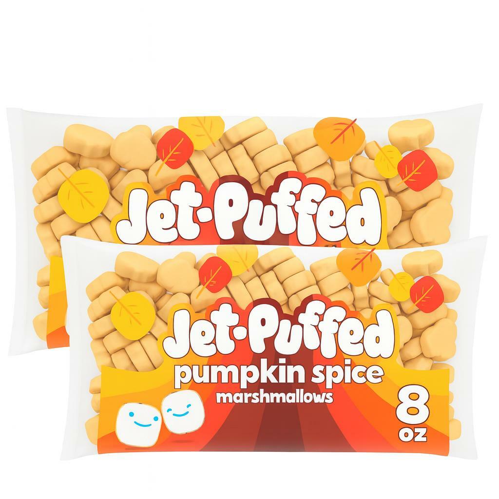 Jet-Puffed Marshmallows; pumpkin spice 8oz, 2 Pack - Jet-Puffed