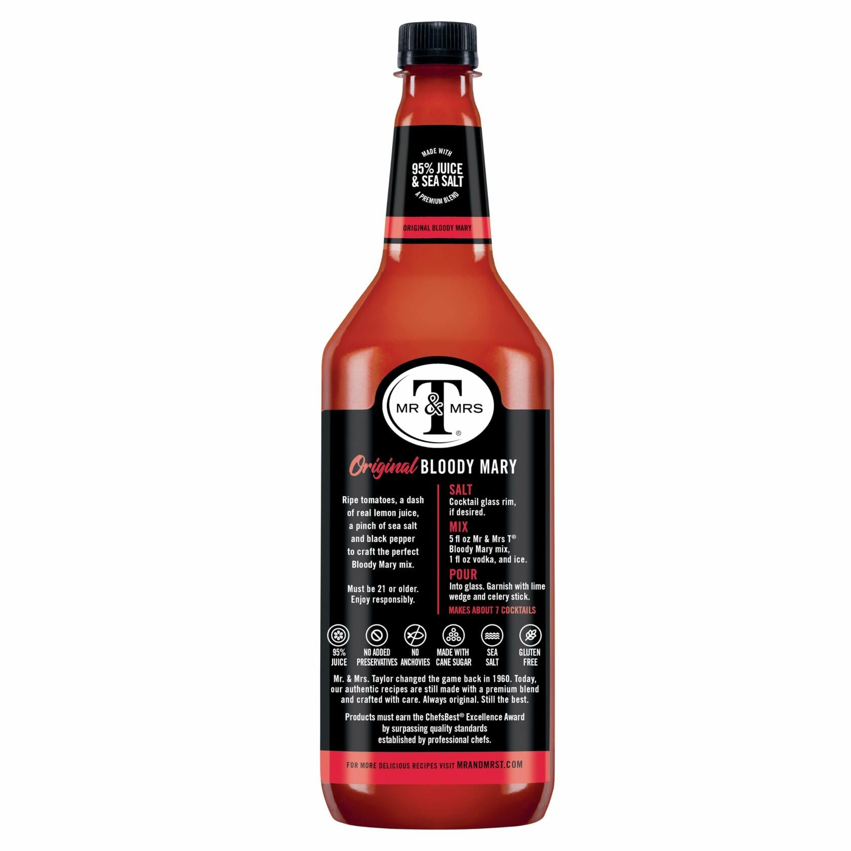 Mr & Mrs T Original Bloody Mary Mix 1 liter, 4 Pack - Mr & Mrs T