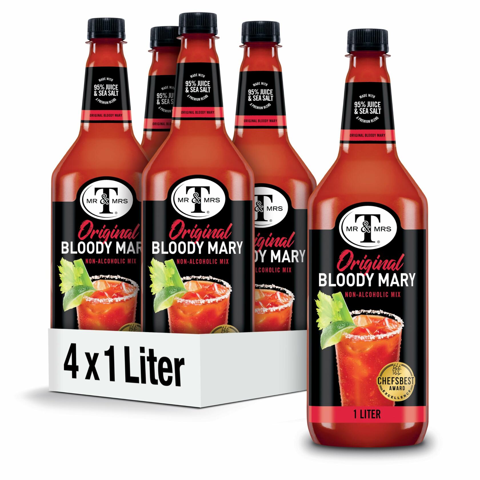 Mr & Mrs T Original Bloody Mary Mix 1 liter, 4 Pack - Mr & Mrs T