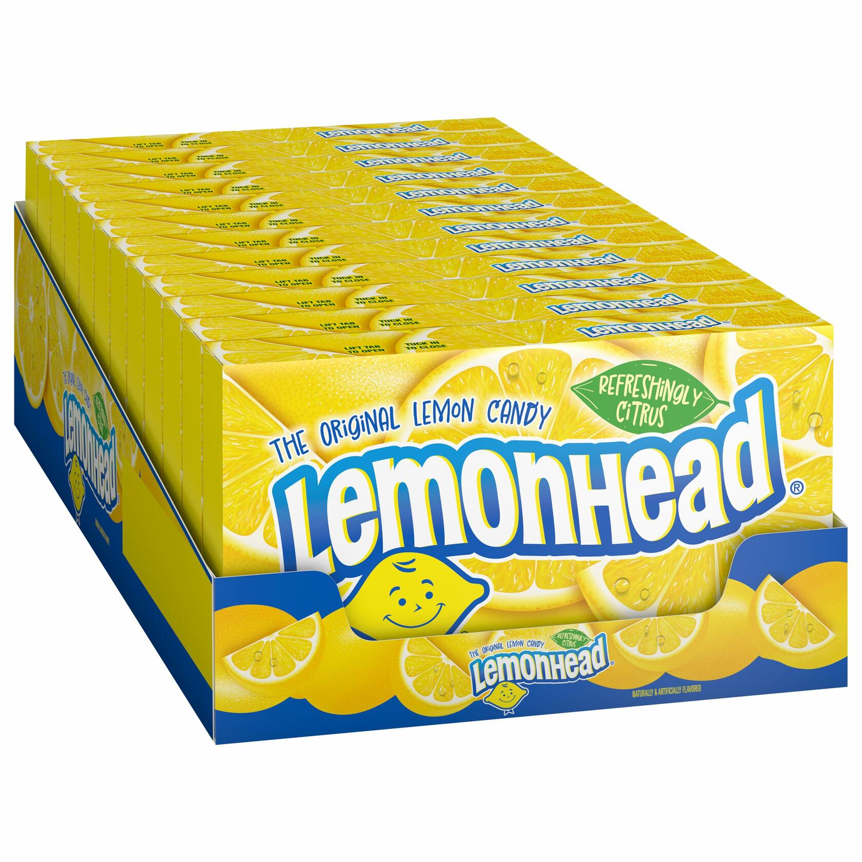 Lemonhead The Original Hard Lemon Candy Lemon 5oz Theatre Box, 12 Pack - LEMONHEAD