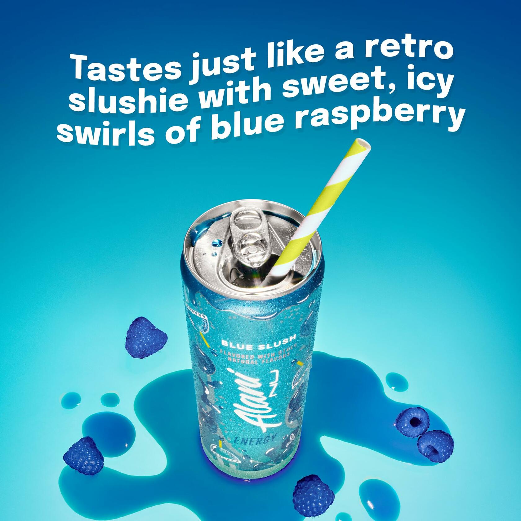 Alani Nu Blue Slush Energy Drink 12 Fl Oz Cans Pack of 12 Caffeinated With B Vitamins - Alani Nu