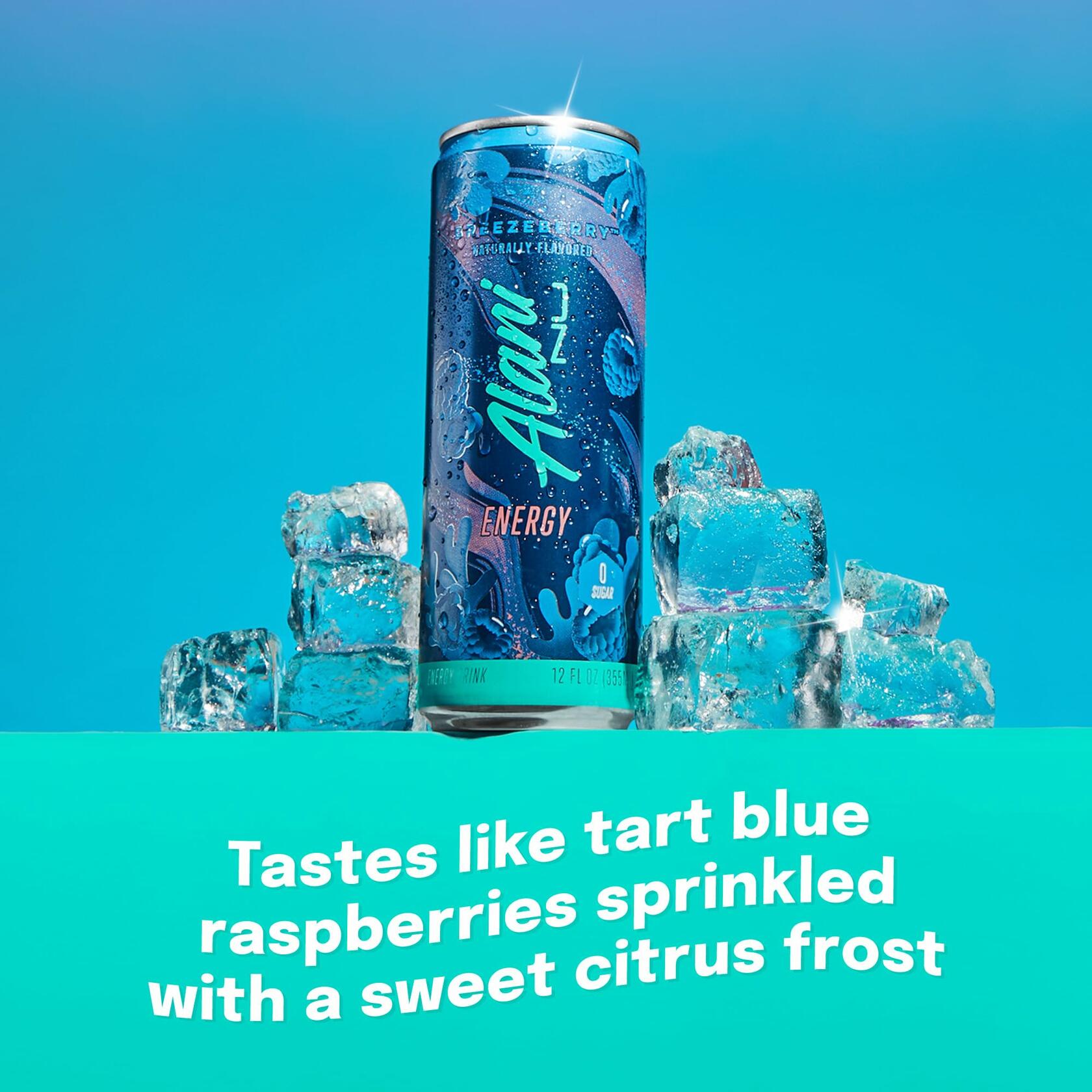 Alani Nu BreezeBerry Energy Drink 12 Fl Oz Cans Pack Of 12 Naturally Flavored Blue Slush With 200mg Caffeine - Alani Nu