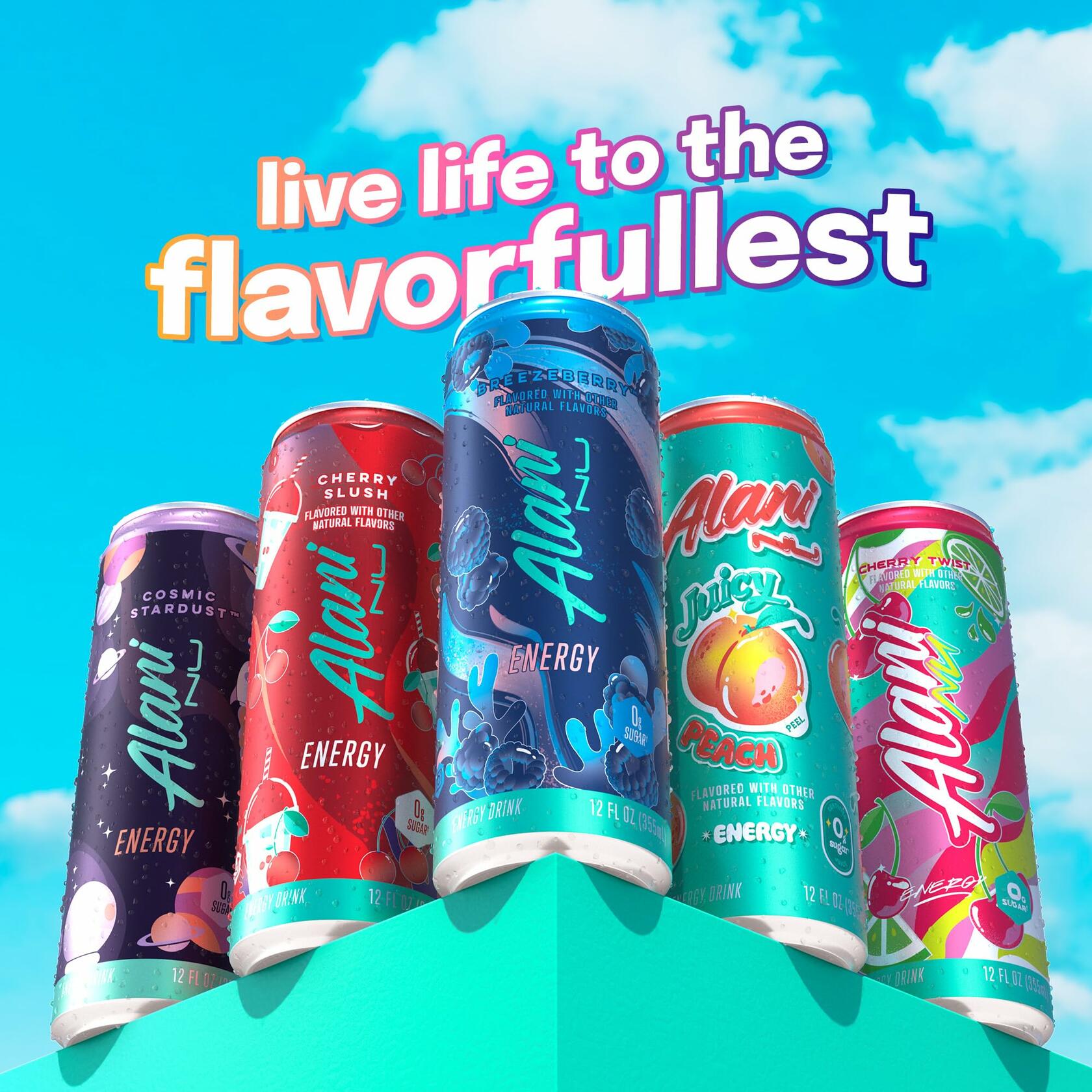 Alani Nu BreezeBerry Energy Drink 12 Fl Oz Cans Pack Of 12 Naturally Flavored Blue Slush With 200mg Caffeine - Alani Nu