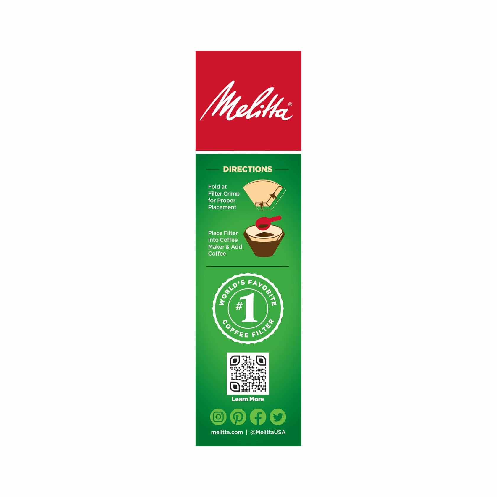 Melitta Bamboo Cone Coffee Filters No 4 Natural Brown Paper 80 Count Pack of 6 Fits 8 to 12 Cup Coffee Makers - Melitta