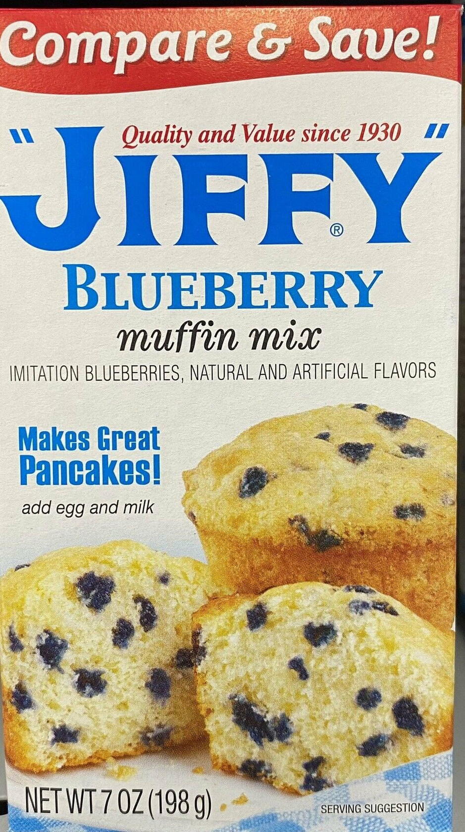 1 Box Jiffy BLUEBERRY MUFFIN Mix 7 Oz Baking - FREE SHIPPING - Generic