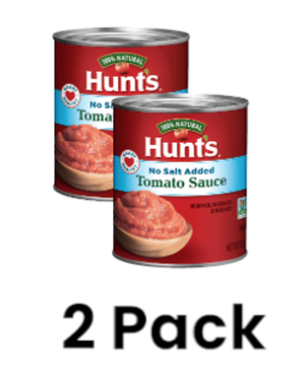 (2 pack) Hunt's No Salt Added Tomato Sauce, 8 oz Can - Hunt's