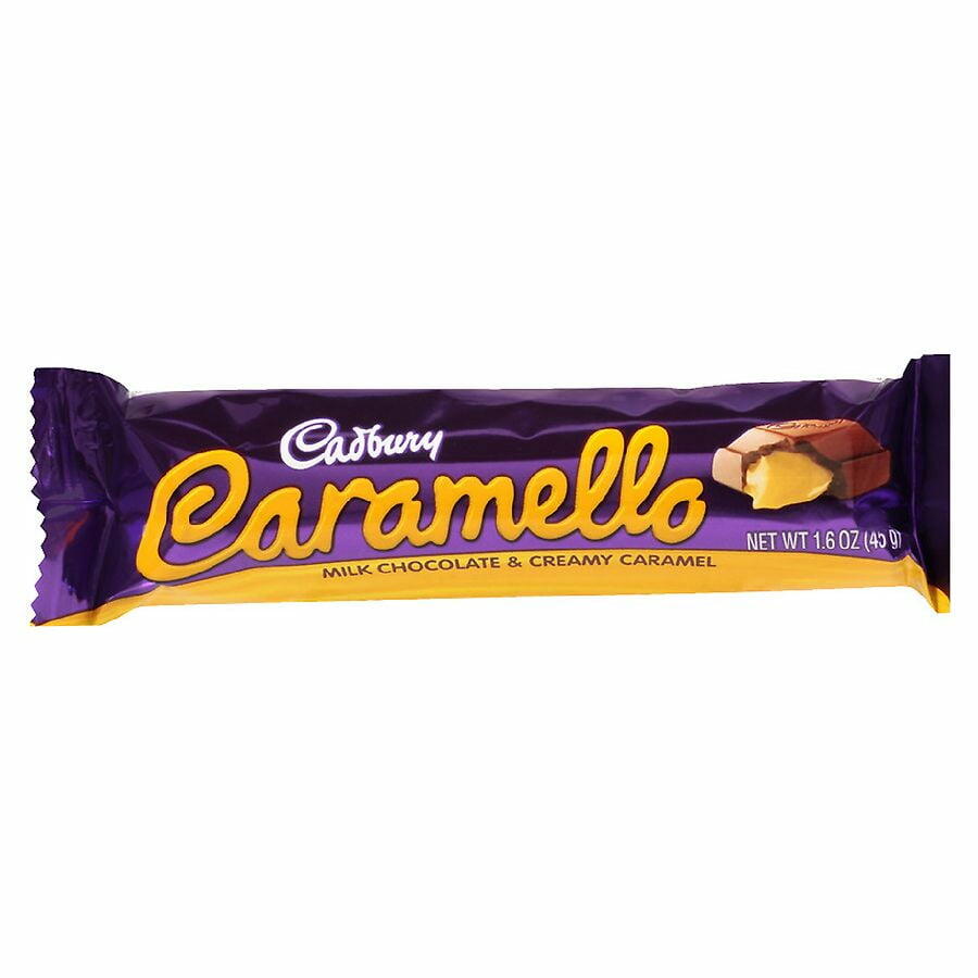 Caramello Milk Chocolate and Creamy Caramel Candy, Bar Caramel1.6oz Pack of 2 - Cadbury