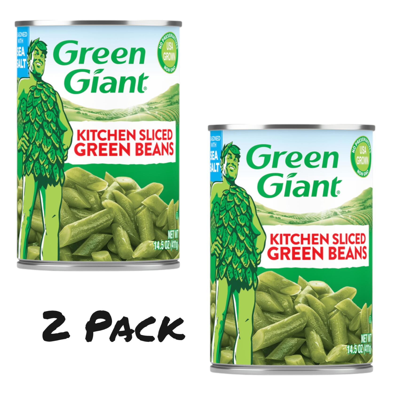 ( 2 Pack ) Green Giant Kitchen Sliced Green Beans, Shelf Stable, 14.5 oz - Green Giant