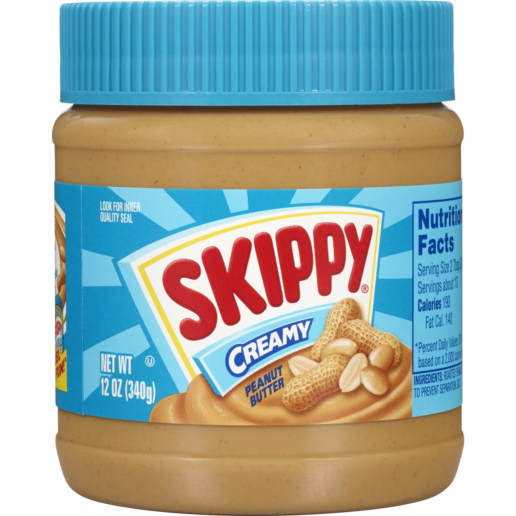 SKIPPY Peanut Butter, Creamy, 7G Protein per Serving, 12 oz Jar - Skippy