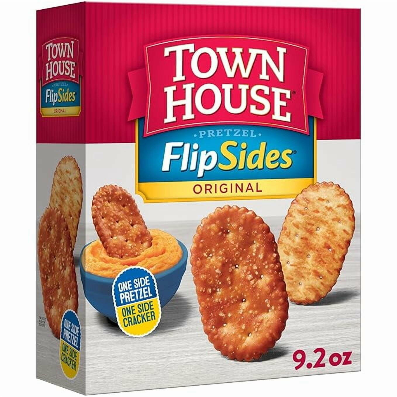 Town House FlipSides Oven Baked Crackers, Lunch Snacks, Snack Crackersriginal, 9.2oz Box (1 Box) - Keebler