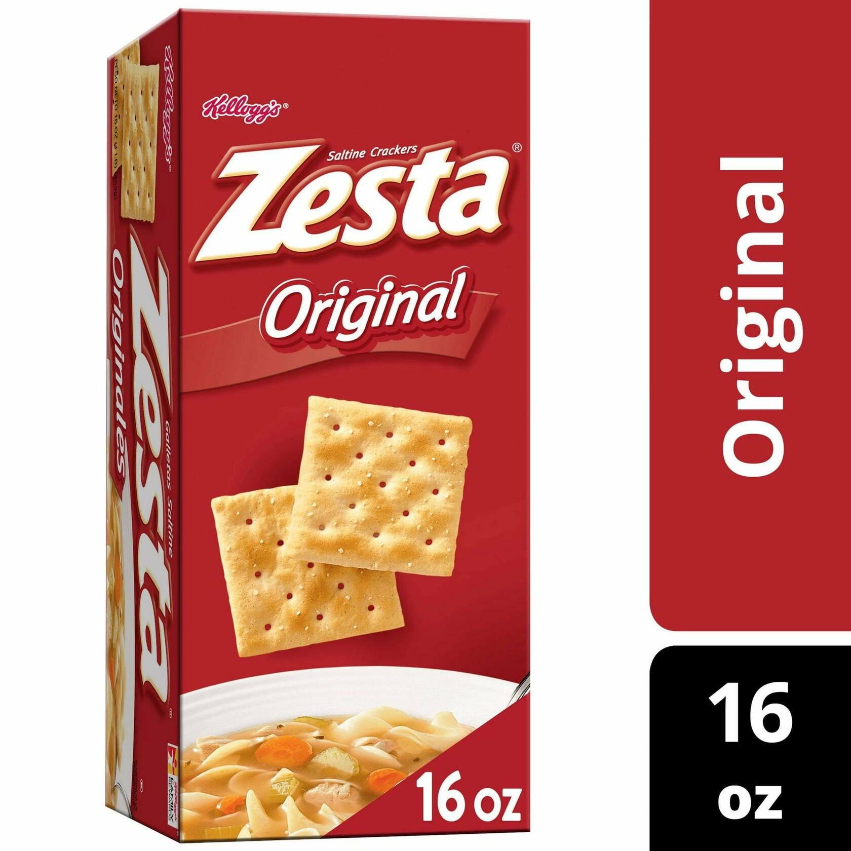 Pack of 2 Kellogg's Zesta Original Saltine Crackers, Soup Crackers, 16 oz - Zesta