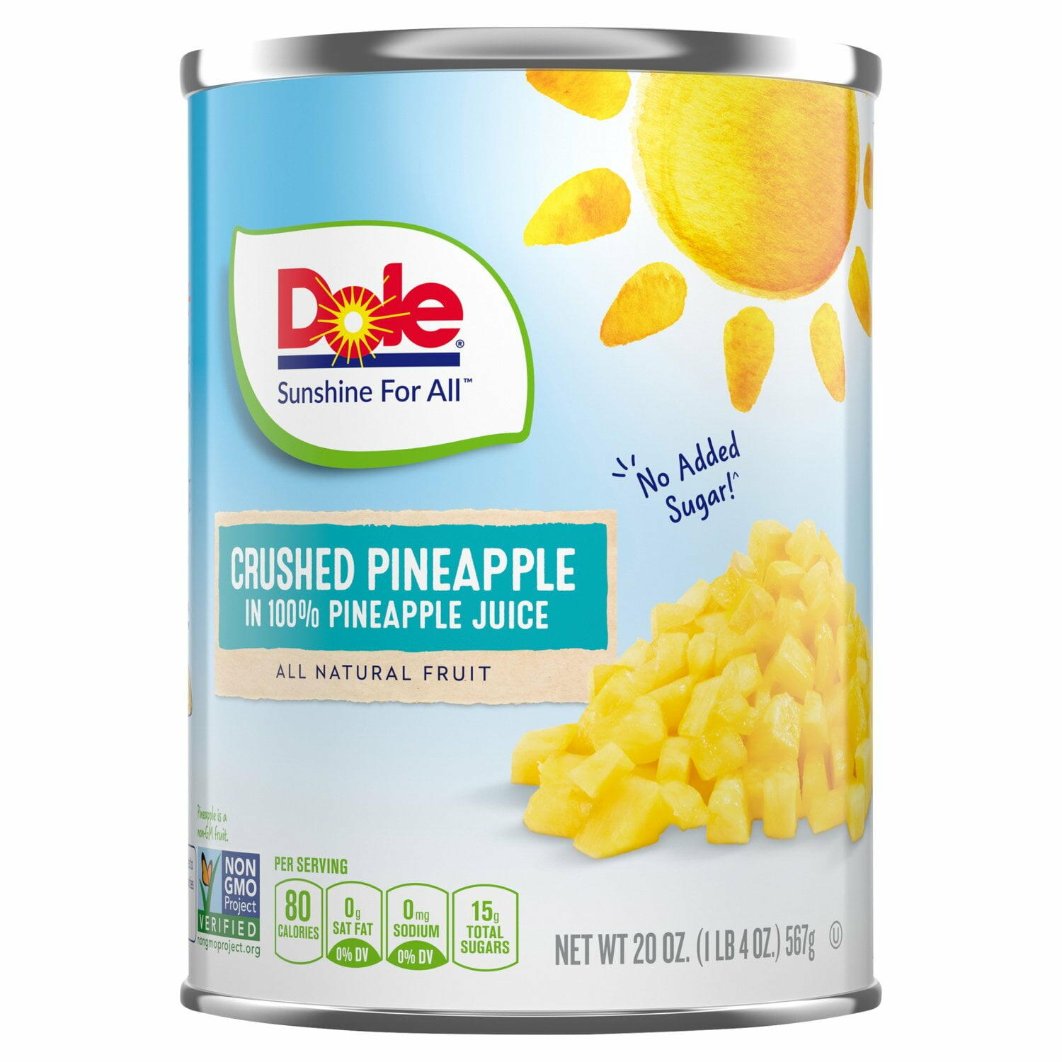 2 Pack - Dole Pineapple Crushed In 100% Pineapple Juice 20 oz Package May Vary - Dole