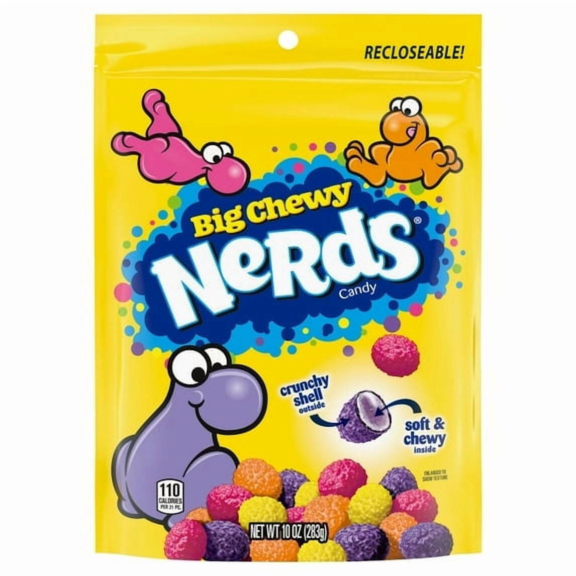 Nerds Big Chewy Mixed Fruit-Flavored Candy, 10 oz, Bag pack of 2 - NERDS