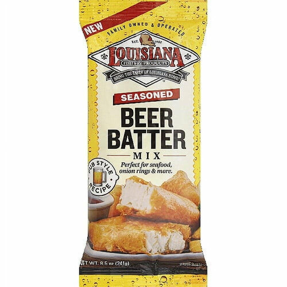 (1 pack )Louisiana Fish Fry Products Seasoned Beer Batter Mix, 8.5 oz - Louisiana Fish Fry Products