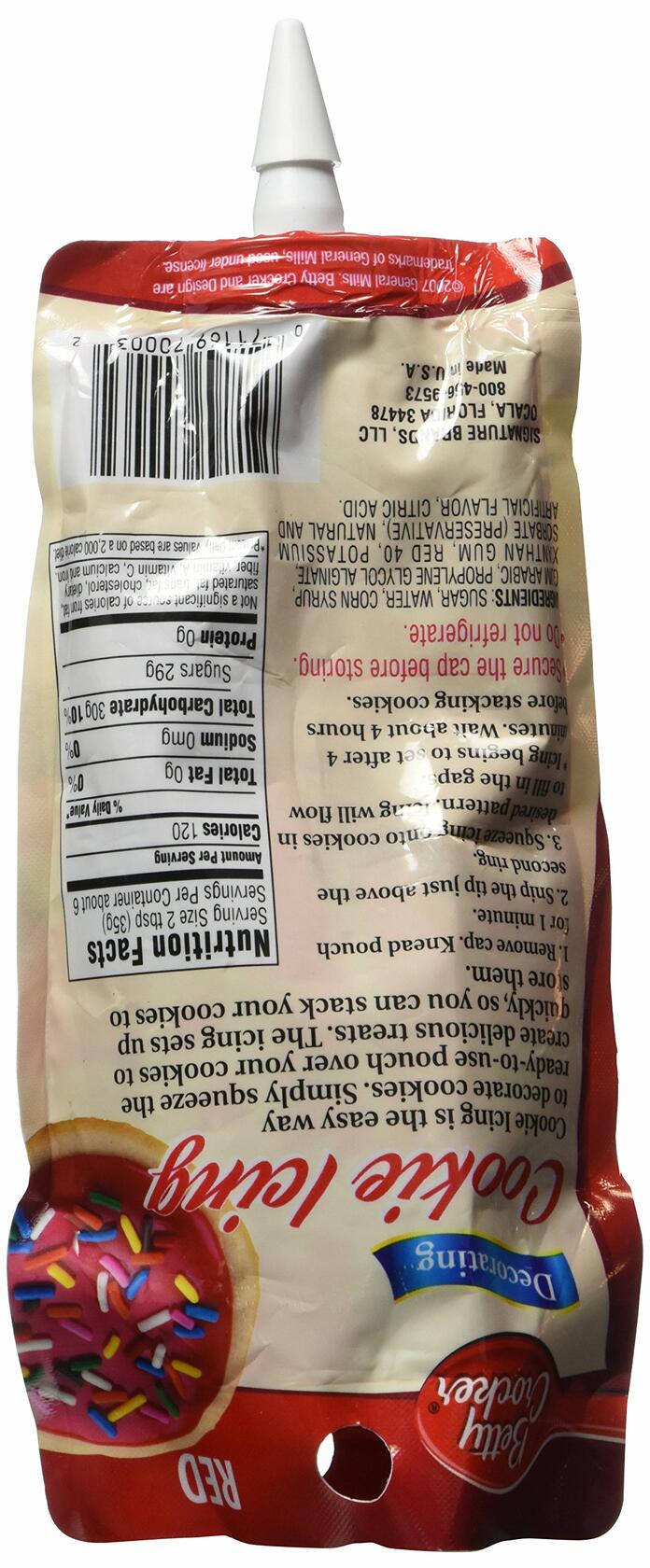 Betty Crocker Red Cookie Decorating Icing, Vanilla Flavor, 7 Ounce Pouch - Betty Crocker