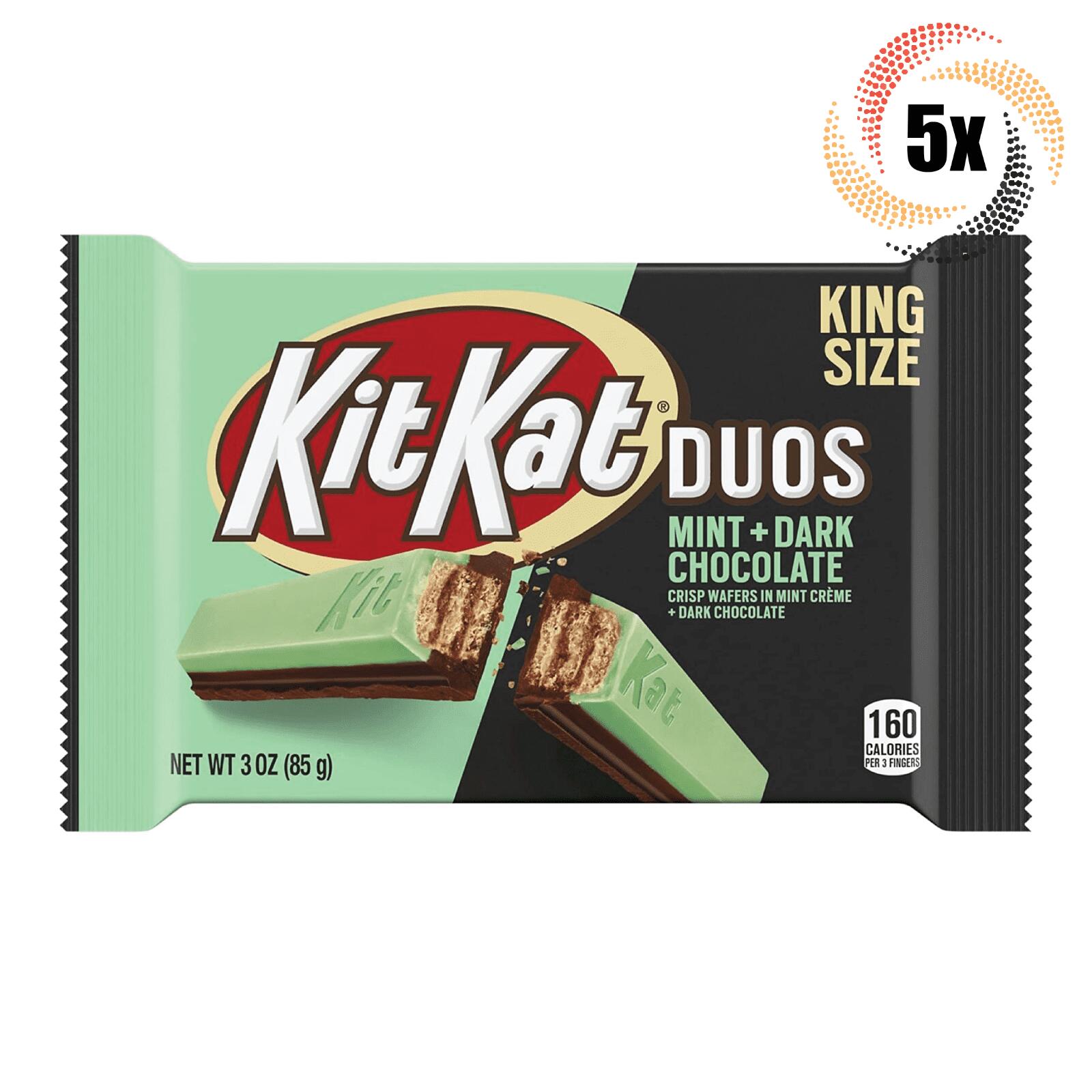 5x Packs Kit Kat Duos Mint + Dark Chocolate Wafers Candy Bars | King Size 3oz | - Generic