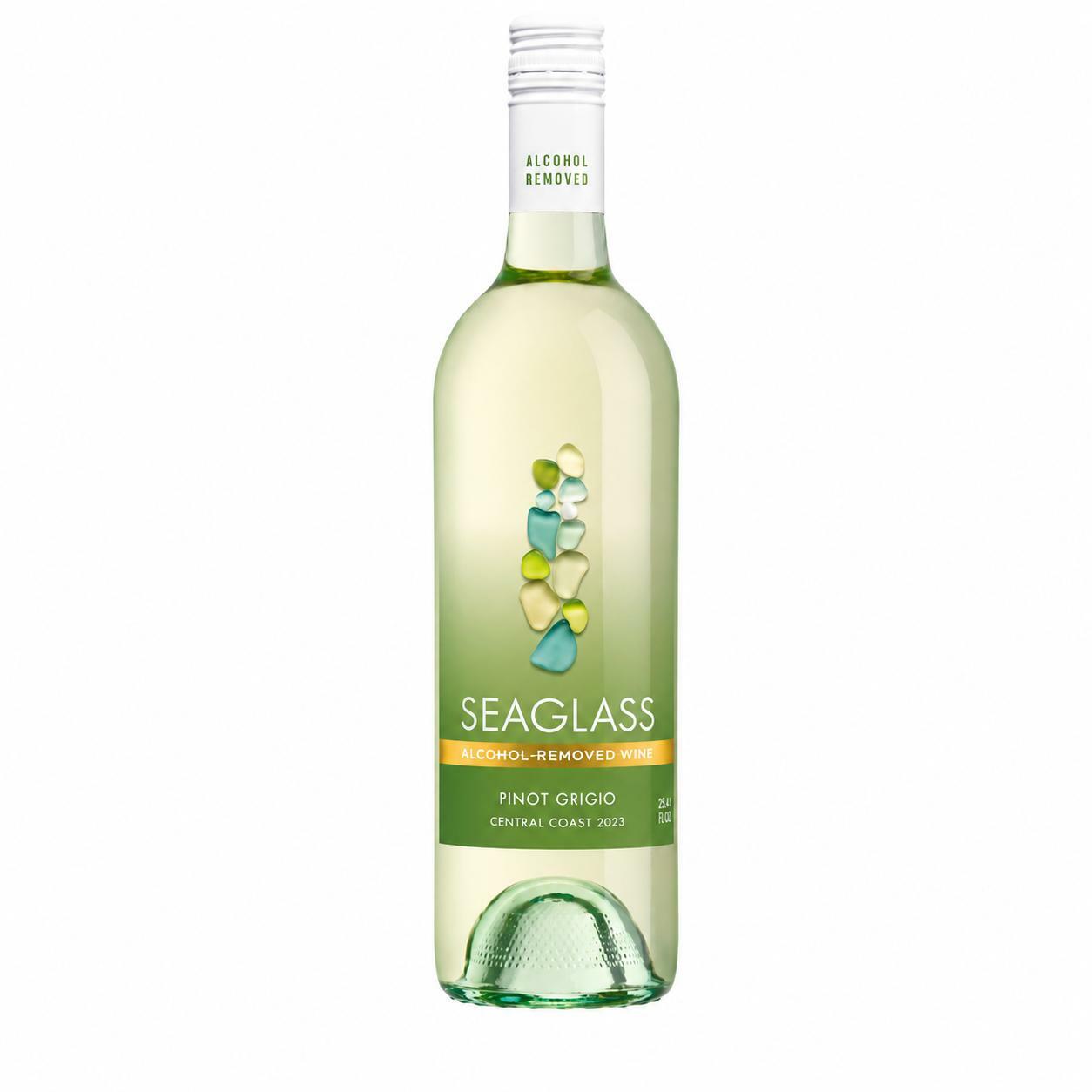 Sea Glass Pinot Grigio Alcohol-Removed Wine, Central Coast 2023, 750 ml, 1 Bottle