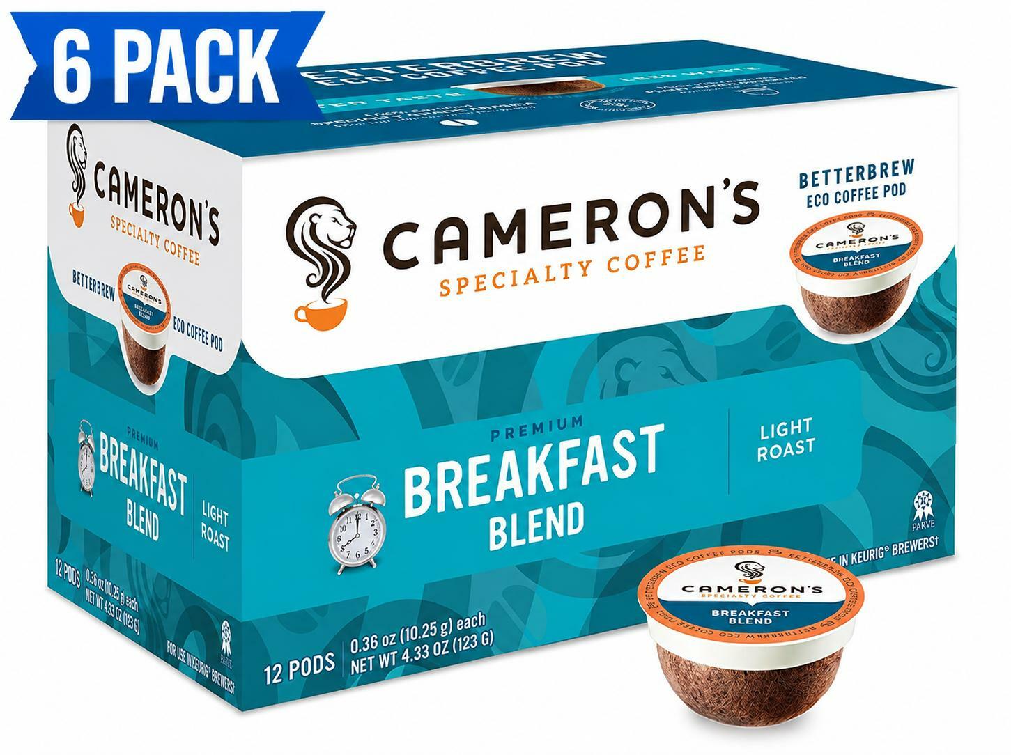 Cameron's Jamaican Blend Coffee Pods 12 Count Boxes 6 Pack 72 Total