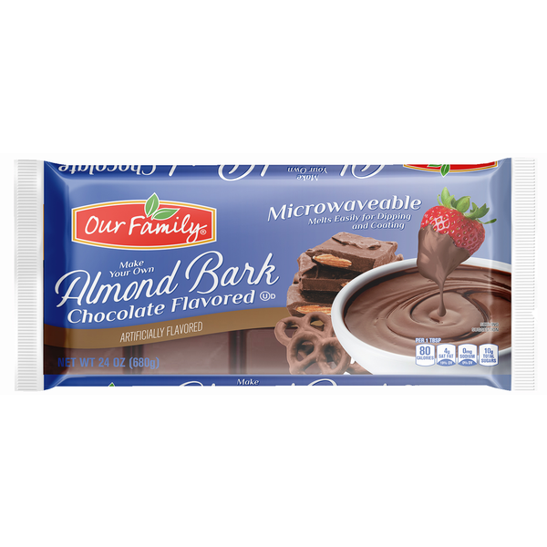 Our Family Chocolate Flavored Almond Bark, 24 oz - Our Family
