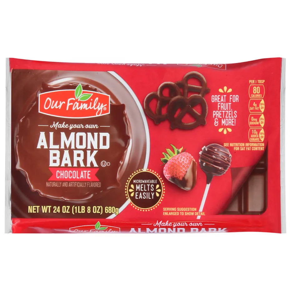 Our Family Chocolate Flavored Almond Bark, 24 oz - Our Family