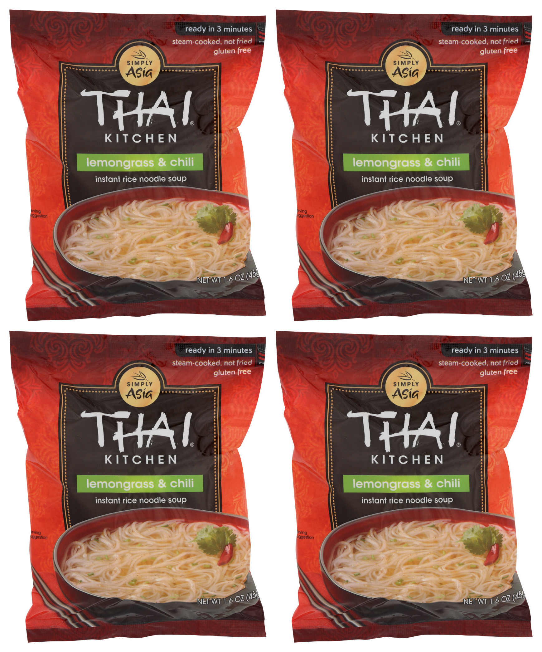 Four Thai Kitchen Lemongrass & Chili soup packets, 1.6 oz each